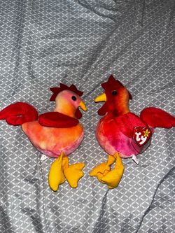 2x Beanie Baby Chickens