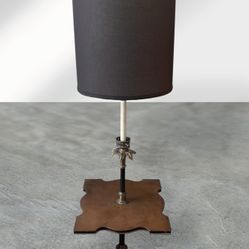 Vintage MCM End Table with Attached Floor Lamp- 15x15x56  