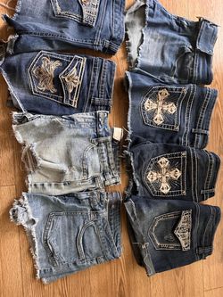 Lot of 7 Women's Denim Jean Shorts