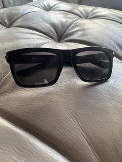 ALEXANDER MCQUEEN Men's City T-Bar Rectangular Sunglasses in Black/Smoke