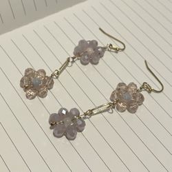 Purple Flower Earrings