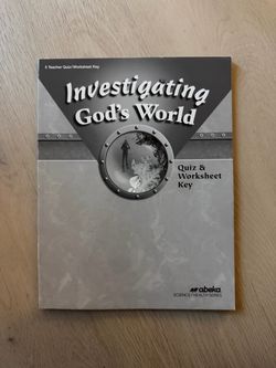 Abeka 5th grade Quiz & Worksheet teacher Key—Investigating God’s World