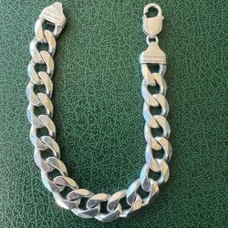 925 Italy Silver Cuban Link Bracelet 9 Inches 60 Gr