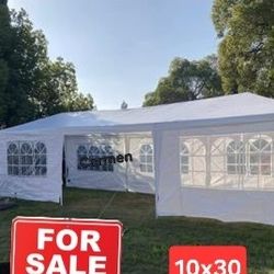 10' x 30' Canopy Party Tent Wedding Canopy Gazebo Wedding Tent Pavilion w/8 Side Walls