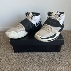 NIKE KYRIE 6 TB BASKETBALL SHOES MEN'S SIZE 12 CK5869 101 WHITE BLACK OREO