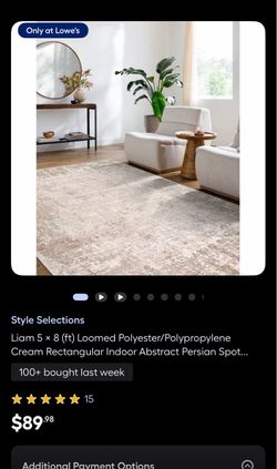 Style Selections Liam 5x8 (ft) Loomed Polyester/ Polypropylene Cream Rectangular Indoor Rug
