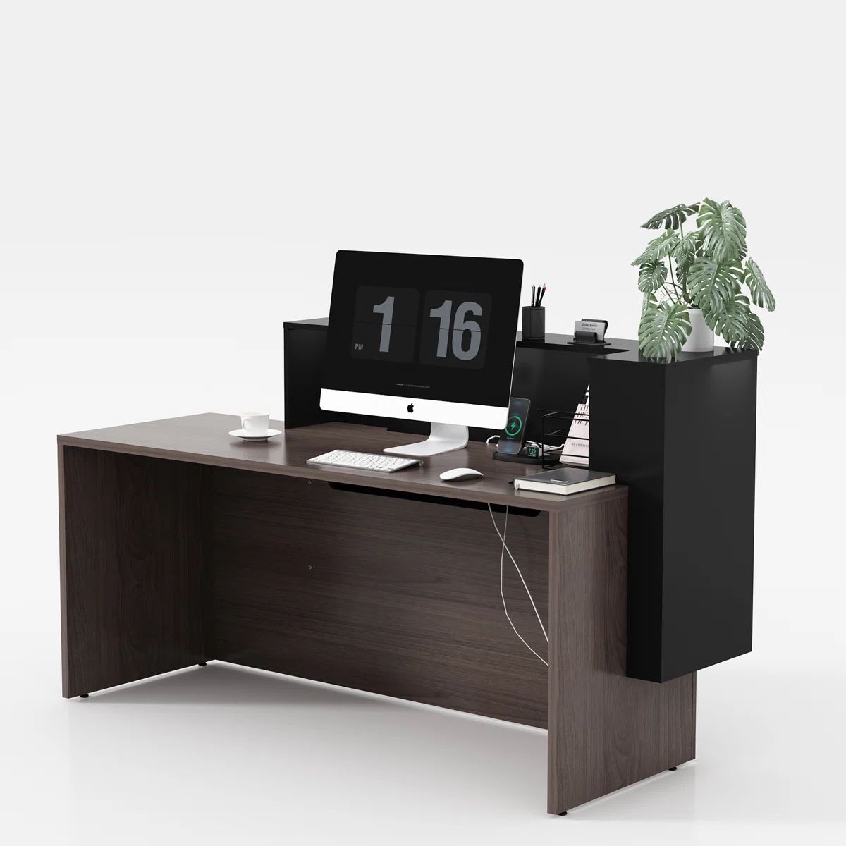 Nijash Rectangle Synthetic Laminate Reception Desk