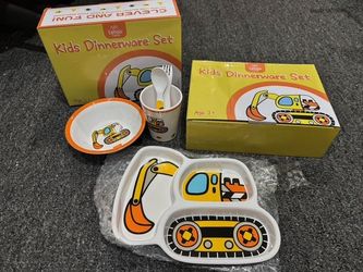 Lehoo Castle Kids Plates and Bowls Sets, Kids Dinnerware Set Includes Plate, Bowl, Cup and Tableware, Made of Durable Material, Perfect for Child, Tod