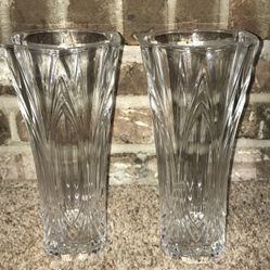 glass vases. One has a small chip on rim
