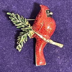 Holiday Cardinal Brooch