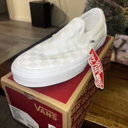 Brand New Cream Checkered Slip On Vans