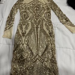 Gold Sequin Dress 