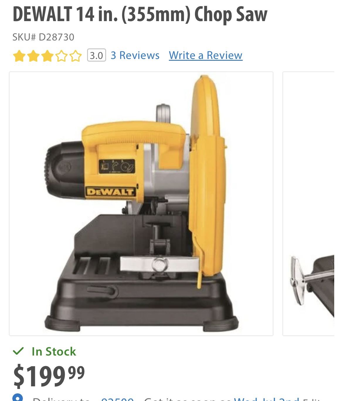 14 In Dewalt Cut Off Saw
