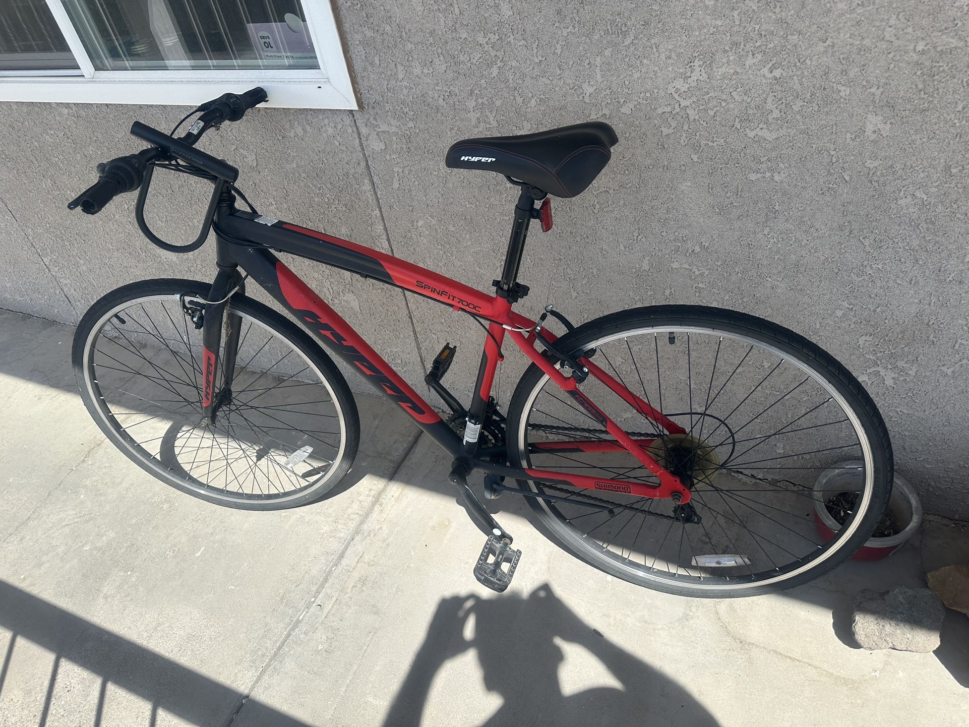 700c Hyper Bicycle Spin Fit Hybrid Bike, Adults