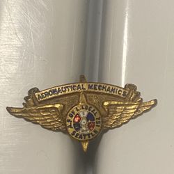 Rare Vintage Seattle Local 751 Union Lapel Hat Pin - Aeronautical Mechanics Complete