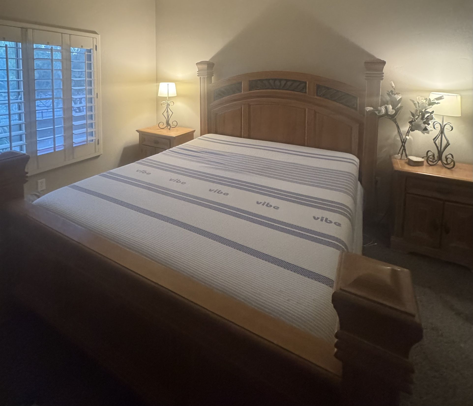 King bed frame and headboard