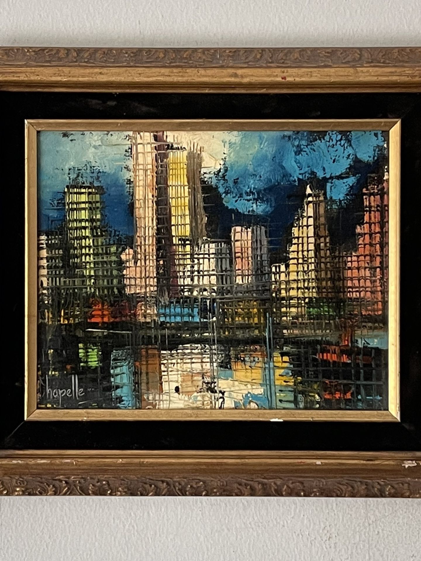 REMI CHAPELLE MODERN CITYSCAPE OIL PAINTING VINTAGE FRENCH EXPRESSIONIST