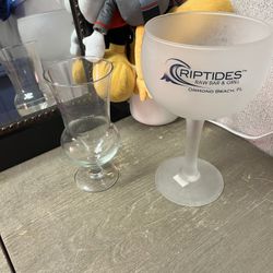 souvenir glass from Riptides Raw Bar & Grill in Ormond Beach, Florida