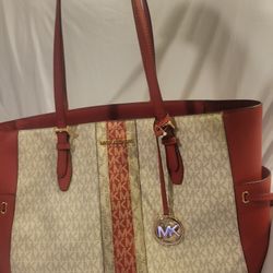 Michael Kors Gilly Chili Multi Drawstring Travel Large Tote Bag