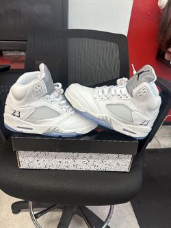 White Metallic 5s/ Sizes 6.5-13