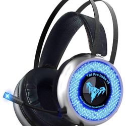 Led Gaming Headset with Microphone – Surround Sound Stereo Wired Gamer Headphones for PC, PS4, PS3, Xbox, Nintendo Switch – Noise Cancelling Playstati