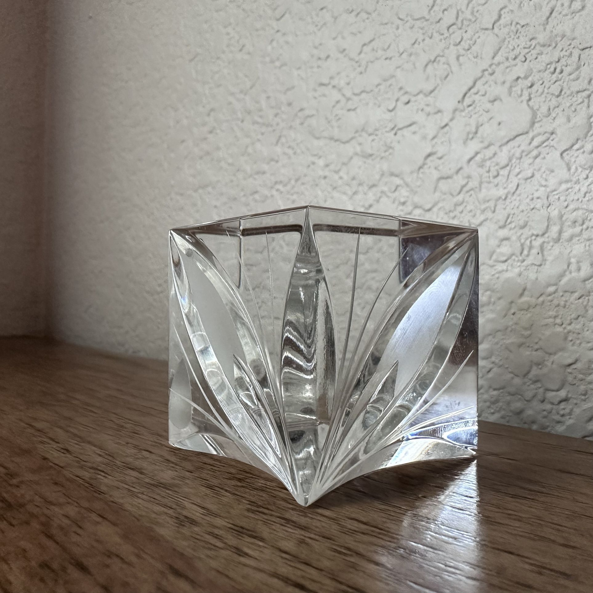 BM Star Burst Czech Republic Collectible Crystal Art Glass Paperweight