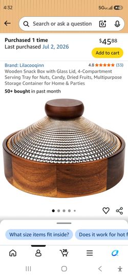 Wooden Snack Box with Glass Lid