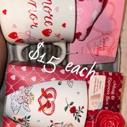 Valentines Day Mug Gift Sets $15 Each 
