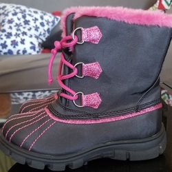 Black & Pink Snow Boots - The Children's PLACE