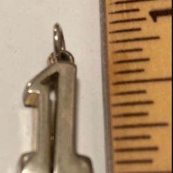Vintage Silver Colored #1 Charm For Necklace Or Bracelet 