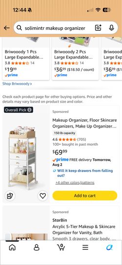 Solimintr white/wood makeup organizer good condition