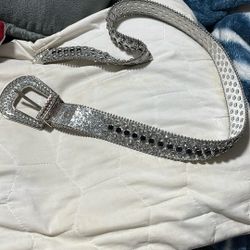 Rhinestone silver belt
