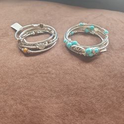 Turquoise Or Tiger Eye Wrap Bracelet 