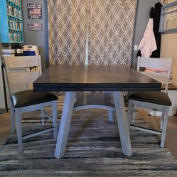 Farmhouse Style Counter Height Dining Table & 6 Chairs