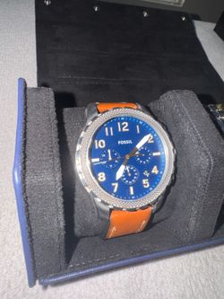 Navy blue Fossil, Mens watch.