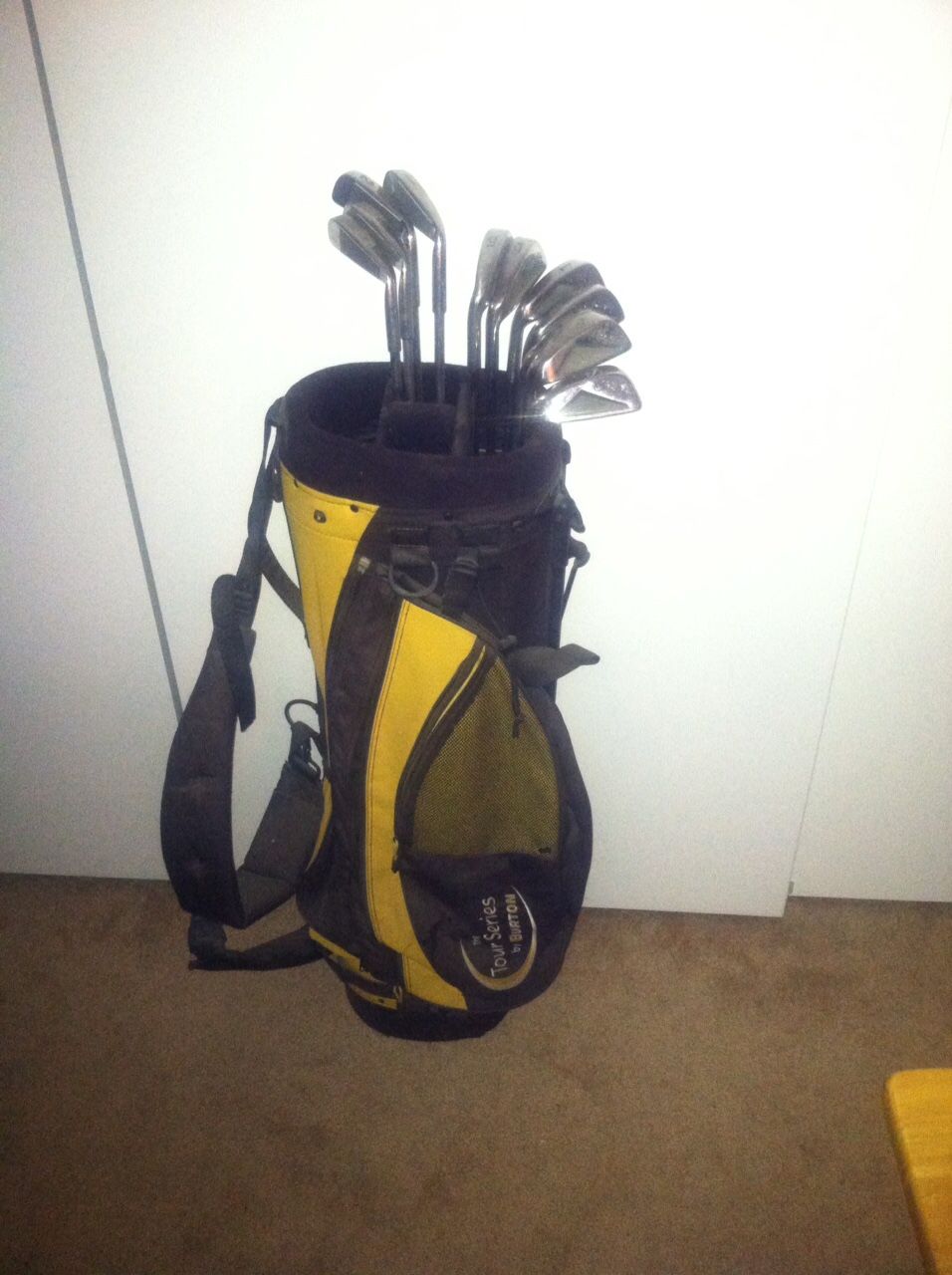 John Riley left handed golf clubs with nice bag