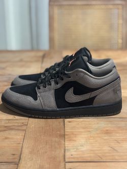 Nike - Air Jordan 1 Low SE Men's Shoes (Black/Light Wild Mango/Olive Grey)
