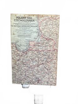 Vintage National Geographic Poland and Czechoslovakia Map
