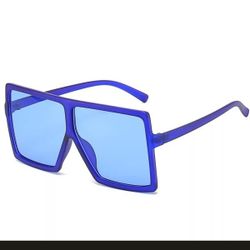 Blue Oversized Square Sunglasses (43)