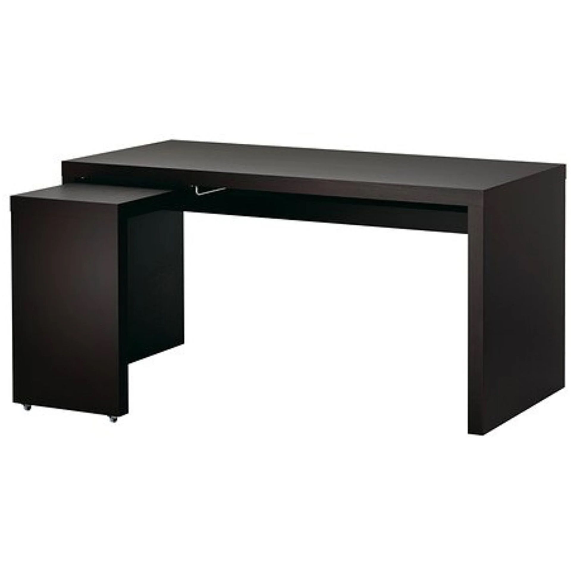 Black IKEA Pull Out L Desk