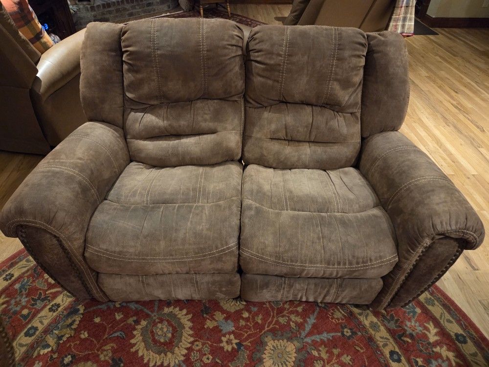 Brown Flexsteel Manual Reclining Microfiber 3pc. Furniture Set
