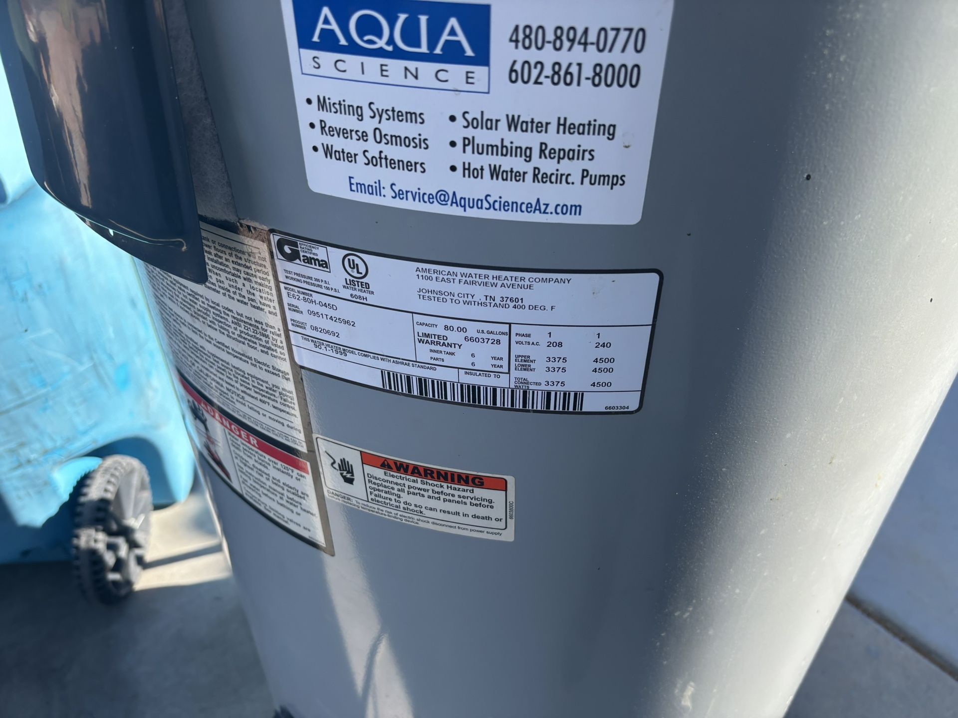 80 Gallon Water Heater In Good Condition 