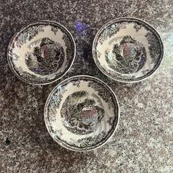 3-Piece Vintage Johnson Brothers The Friendly Village England 1883 Bowls 