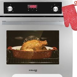 Single Wall Oven, Gasland Chef GS606DSLP 24" Built-in Propane Oven, 6 Cooking Functions Convection Gas Wall Oven with Rotisserie, Digital Display with
