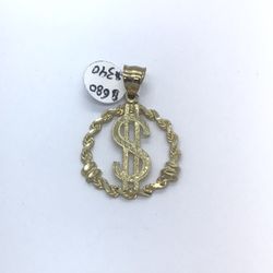 New Gold Money Sign Pendant 