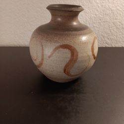 GORGEOUS MCM Artist Signed Japanese Koinuma Michio Mashiko 6" Squat Ceramic Vase