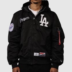 Alpha Industries Los Angeles Dodgers L-2B Hooded Bomber Jacket