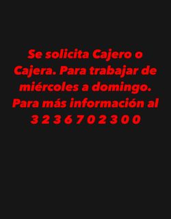 Se Busca Cajero Cajera 