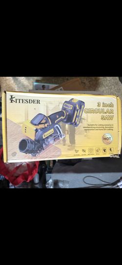 20V 3" Mini Cordless Circular Saw with Battery & Charger, 25000RPM, Blade Guard Included, Cuts Tile Wood Metal Plastic, for DIY & Construction