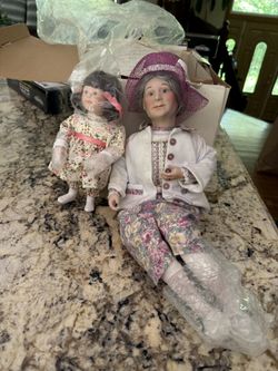 Playing Tea Party Collectible Dolls 